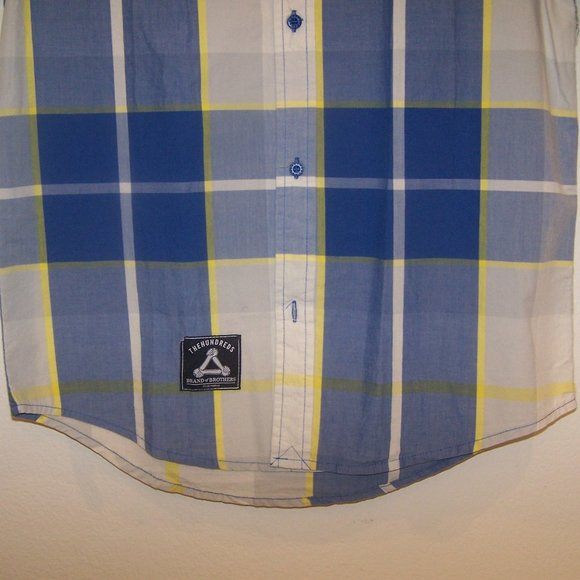 THE HUNDREDS PLAID CASUAL DRESS SHIRT S3556 - Picture 3 of 13